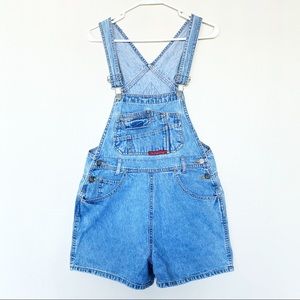 Vintage Y2K No Boundaries Medium Wash Denim Short Jean Overalls